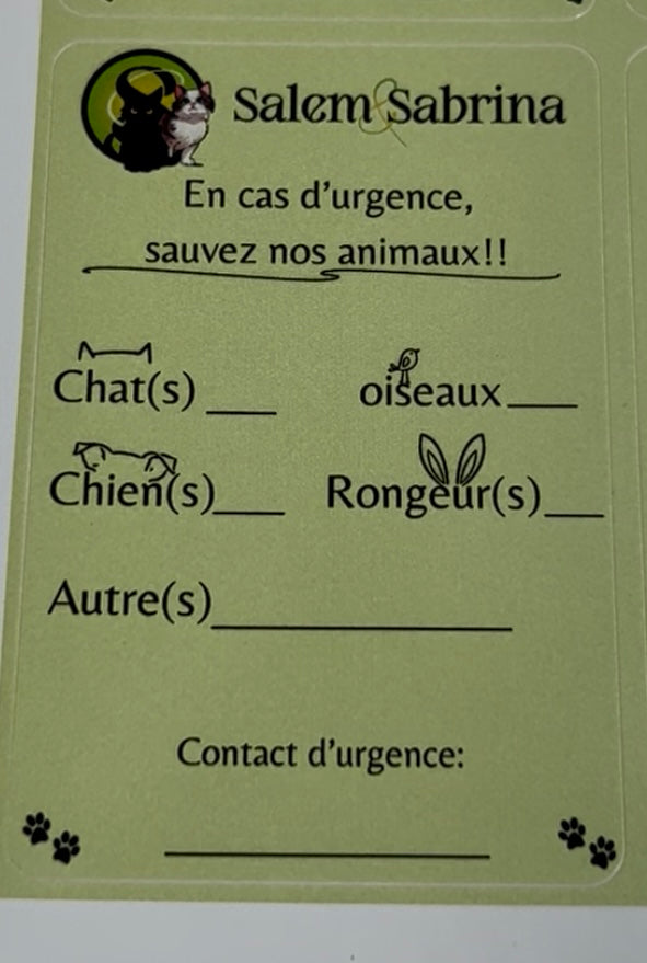 Autocollant urgence